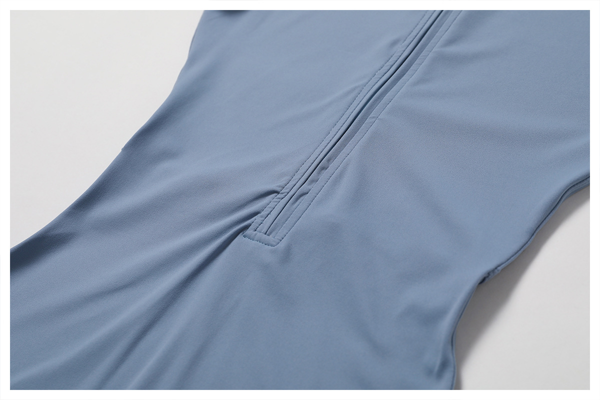 Soft Fabric Zip Down Short Sleeve Romper 8294