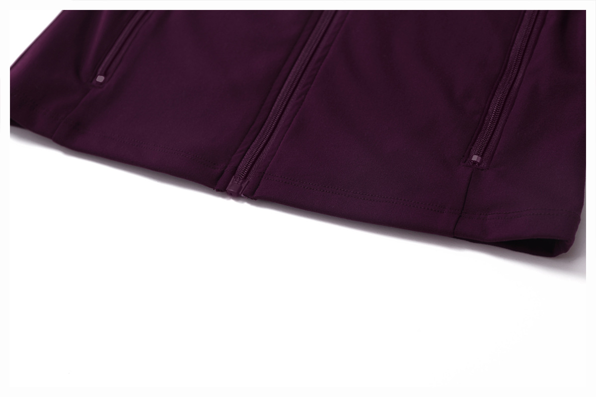 Soft Fabric Zip Down Yoga Top With Zipper Pockects 9000