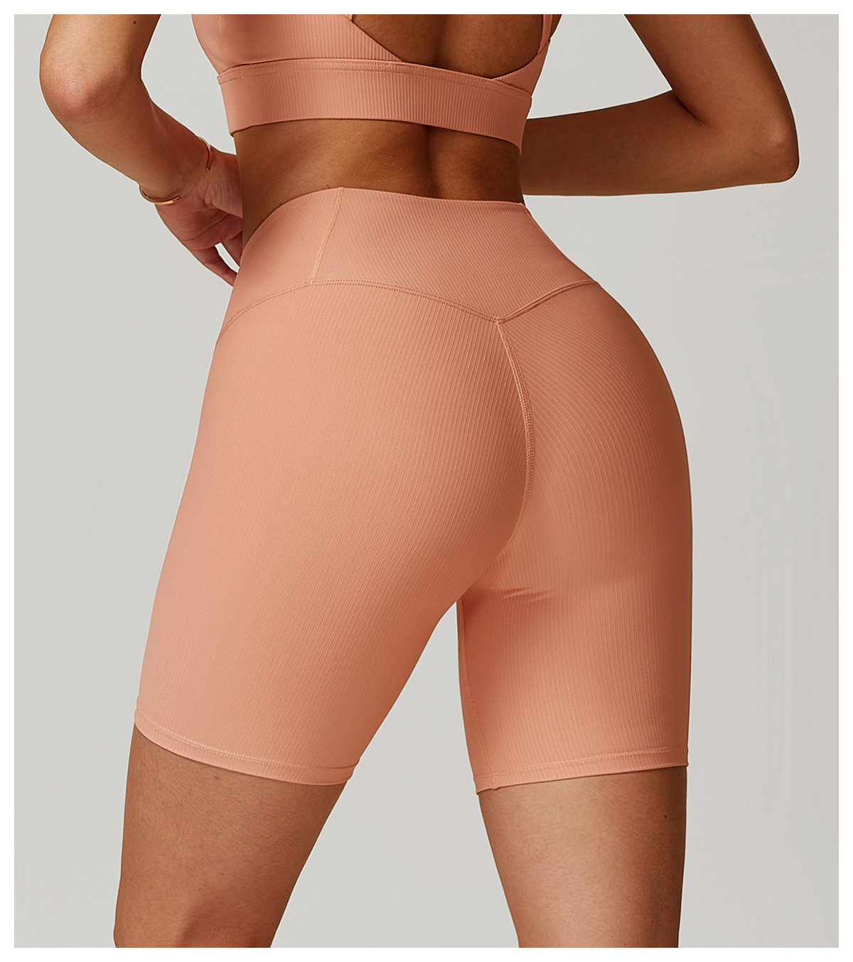Curve Wasit Ribbed Yoga Shorts 8883