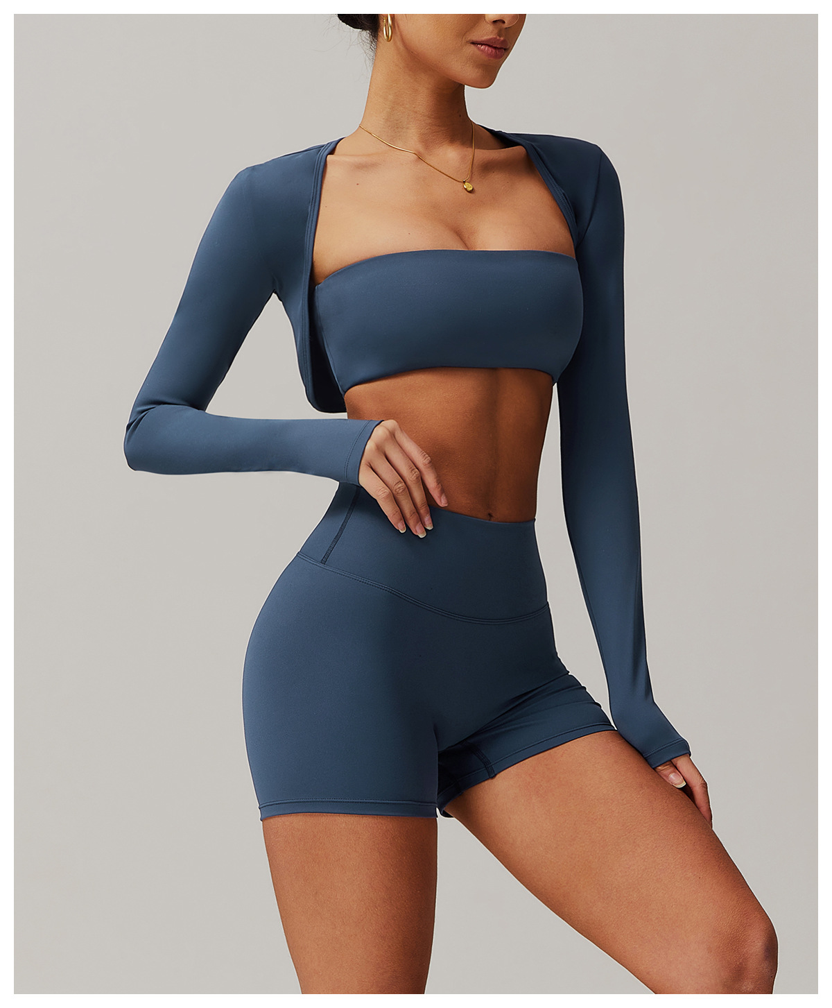 Soft Fabric Long Sleeve Cape Yoga Top 9142