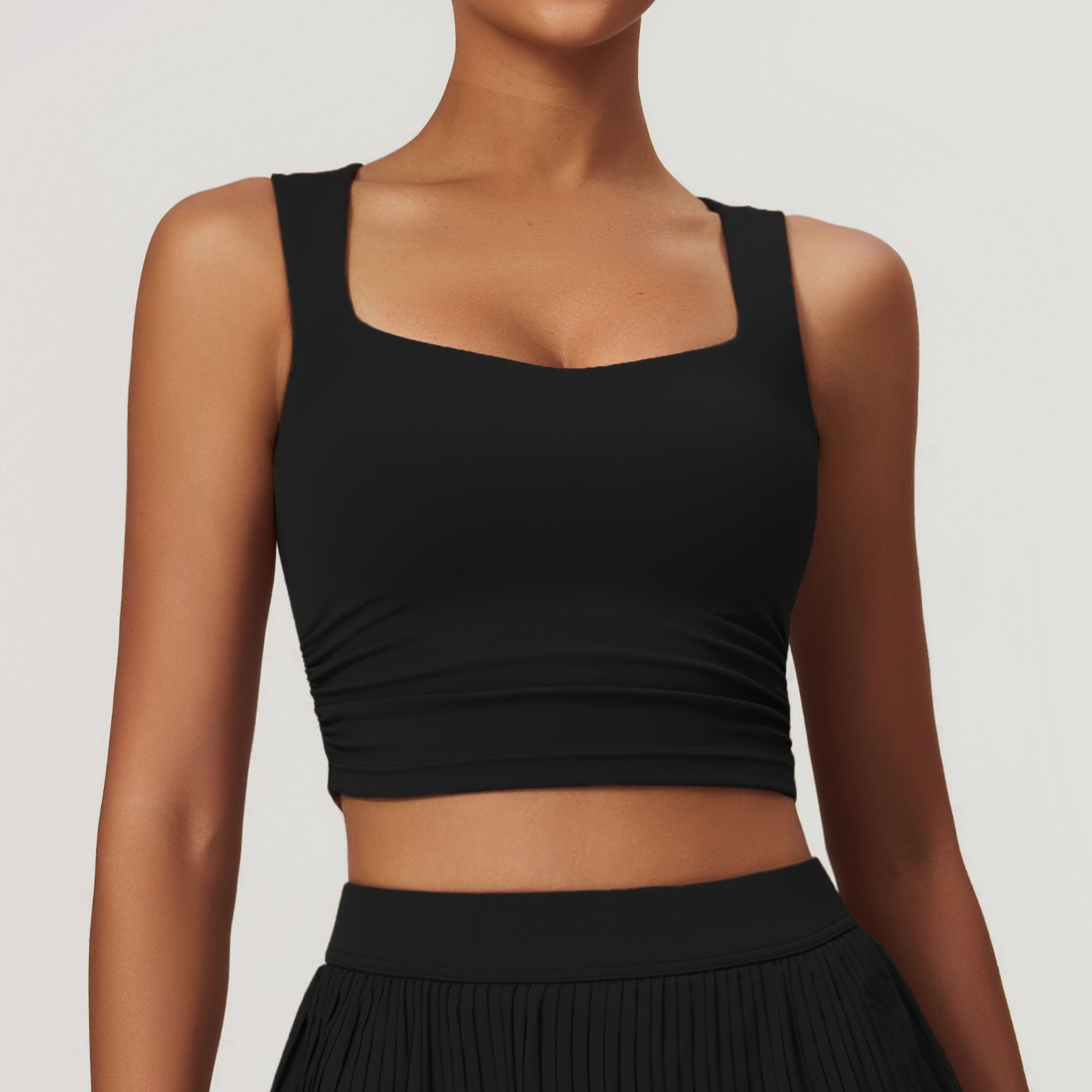 Soft Fabric Widen Straps Yoga Vest 8782