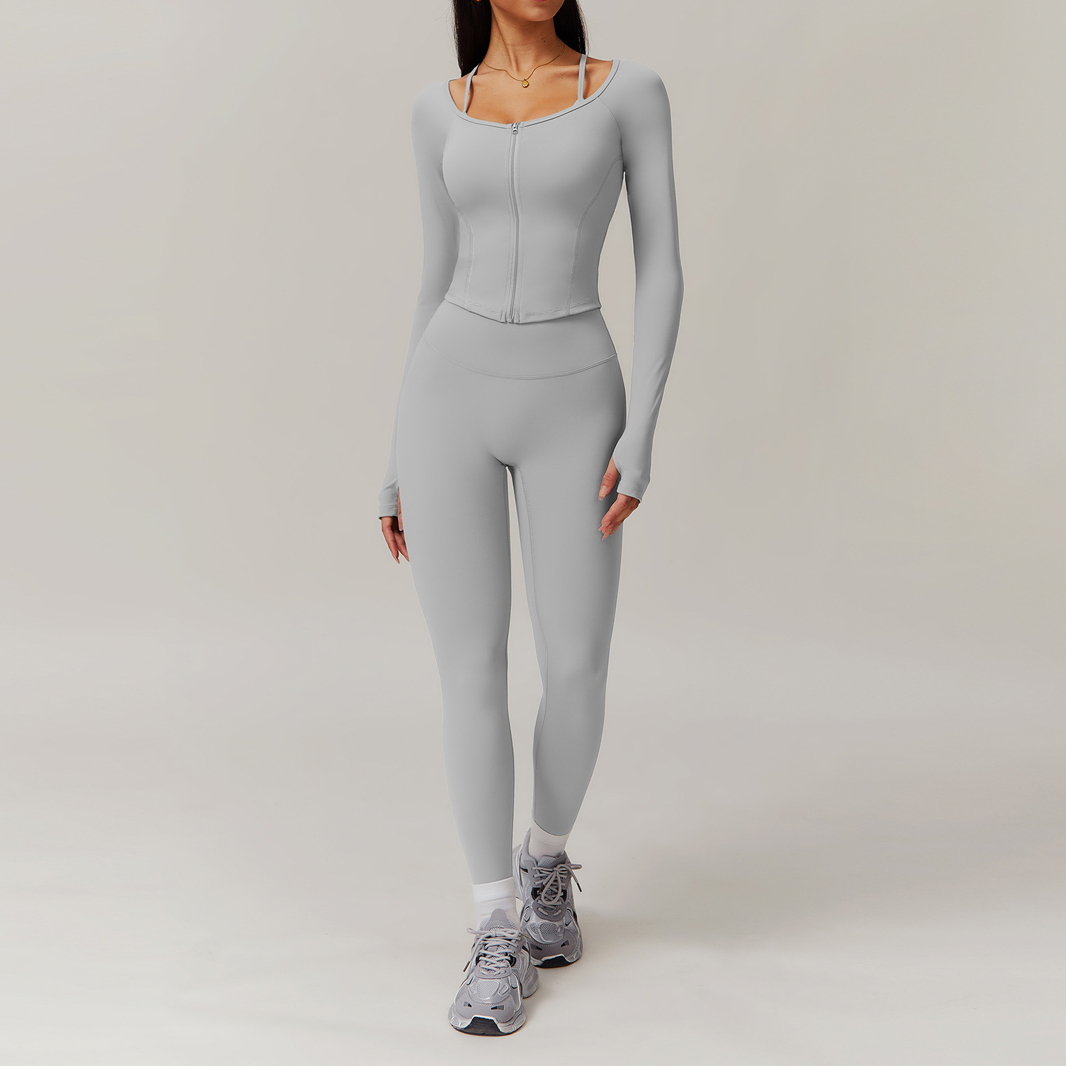 Soft Fabric Pleated Pockets Yoga Sets 4 Options 9139