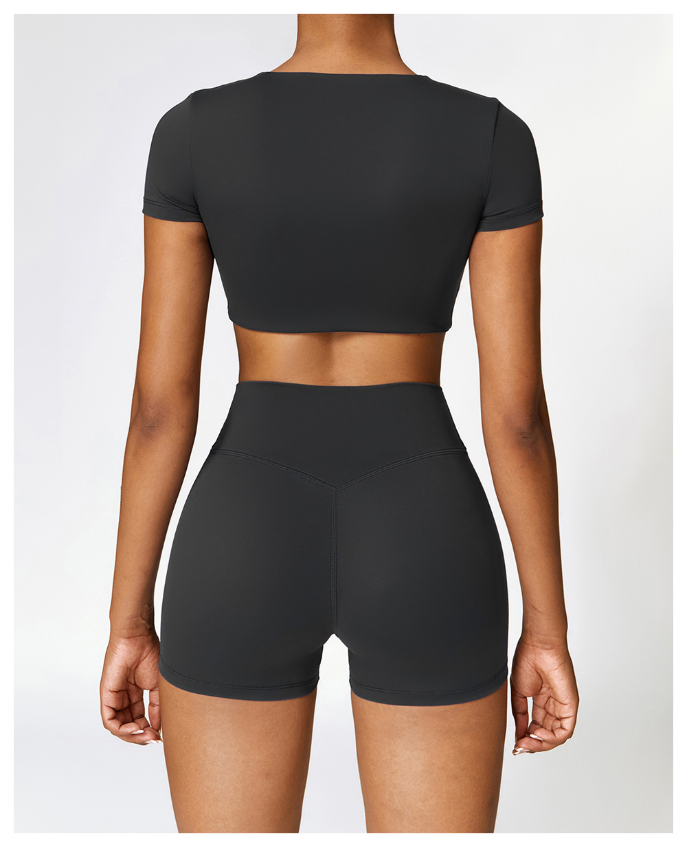 Soft Fabric Short Sleeves Crop Yoga Top 8519