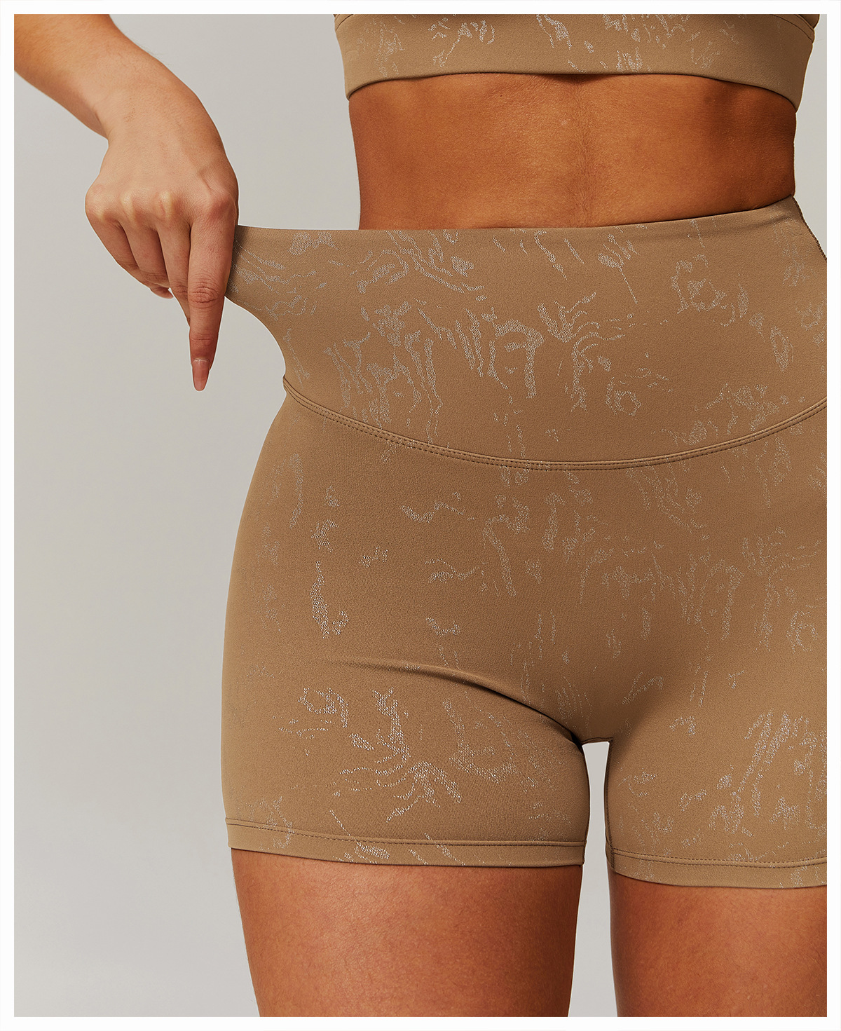 Hot Stamping Soft Fabric Yoga Shorts 9140