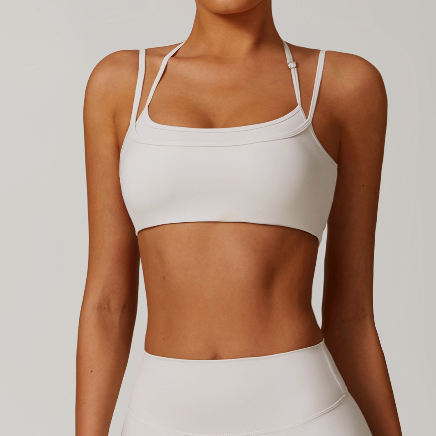 Soft Fabric Doublue Straps Yoga Bra 9000