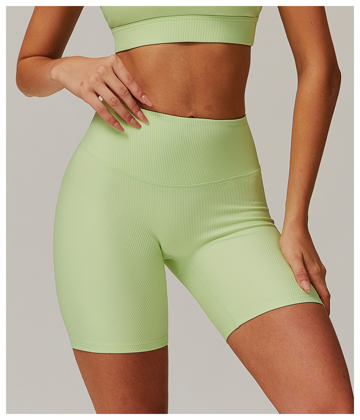 Curve Wasit Ribbed Yoga Shorts 8883