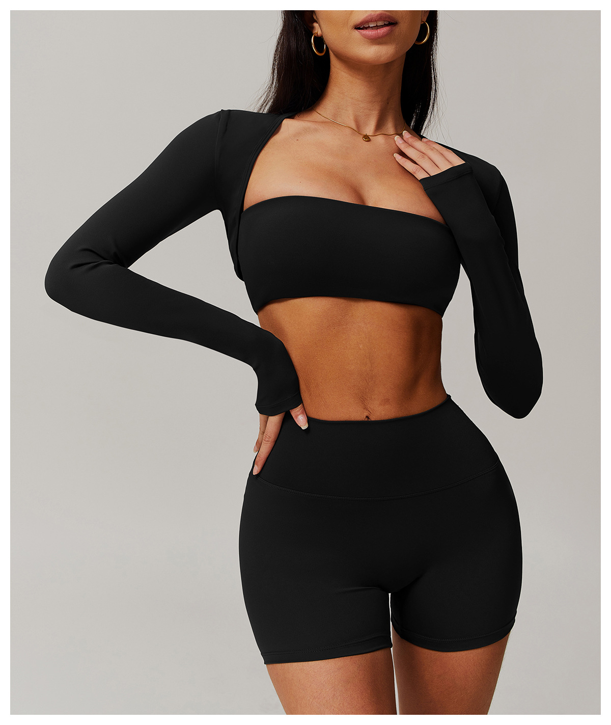 Soft Fabric Long Sleeve Cape Yoga Top 9142