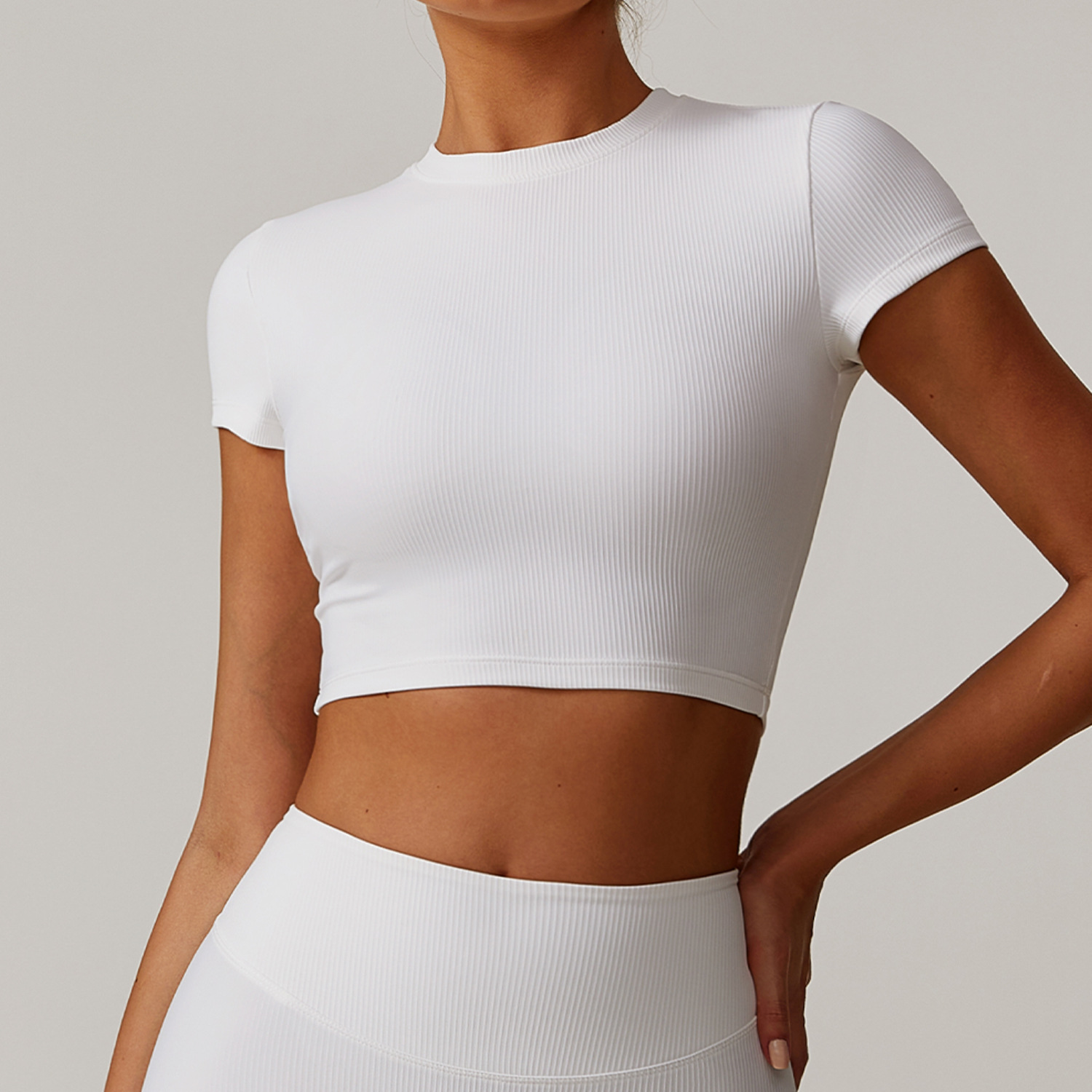 Ribbed Crop Yoga Top 9018