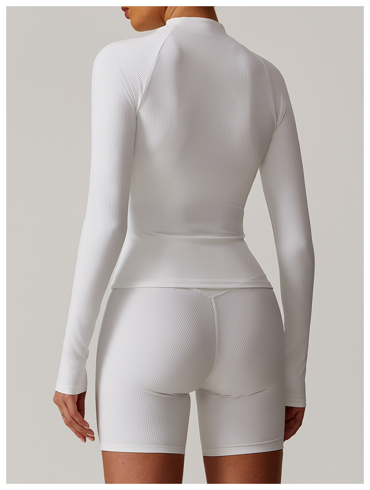 Ribbed Zip Down Yoga Top 9018