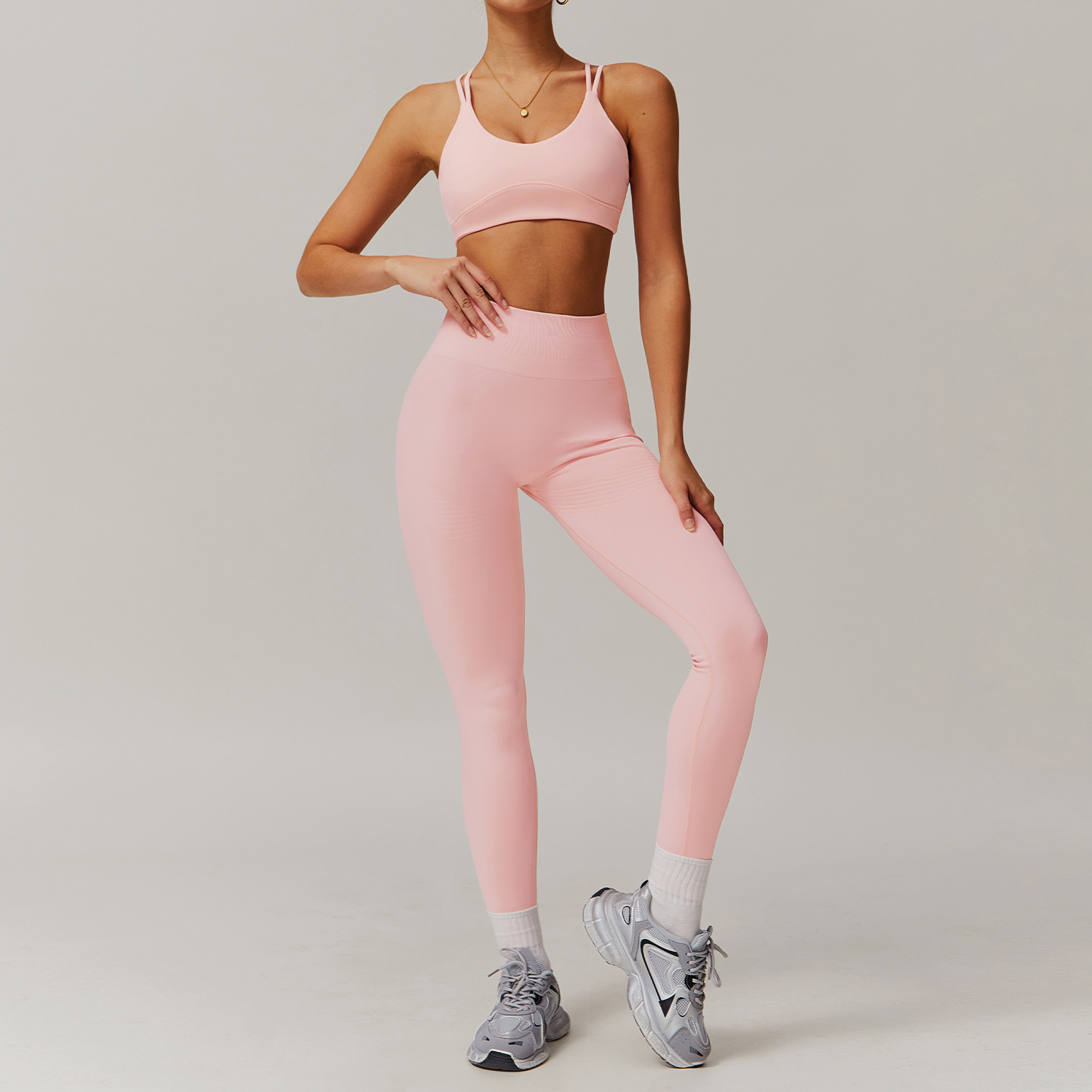 Soft Fabric And Seamless Scrunch Yoga Sets 4001