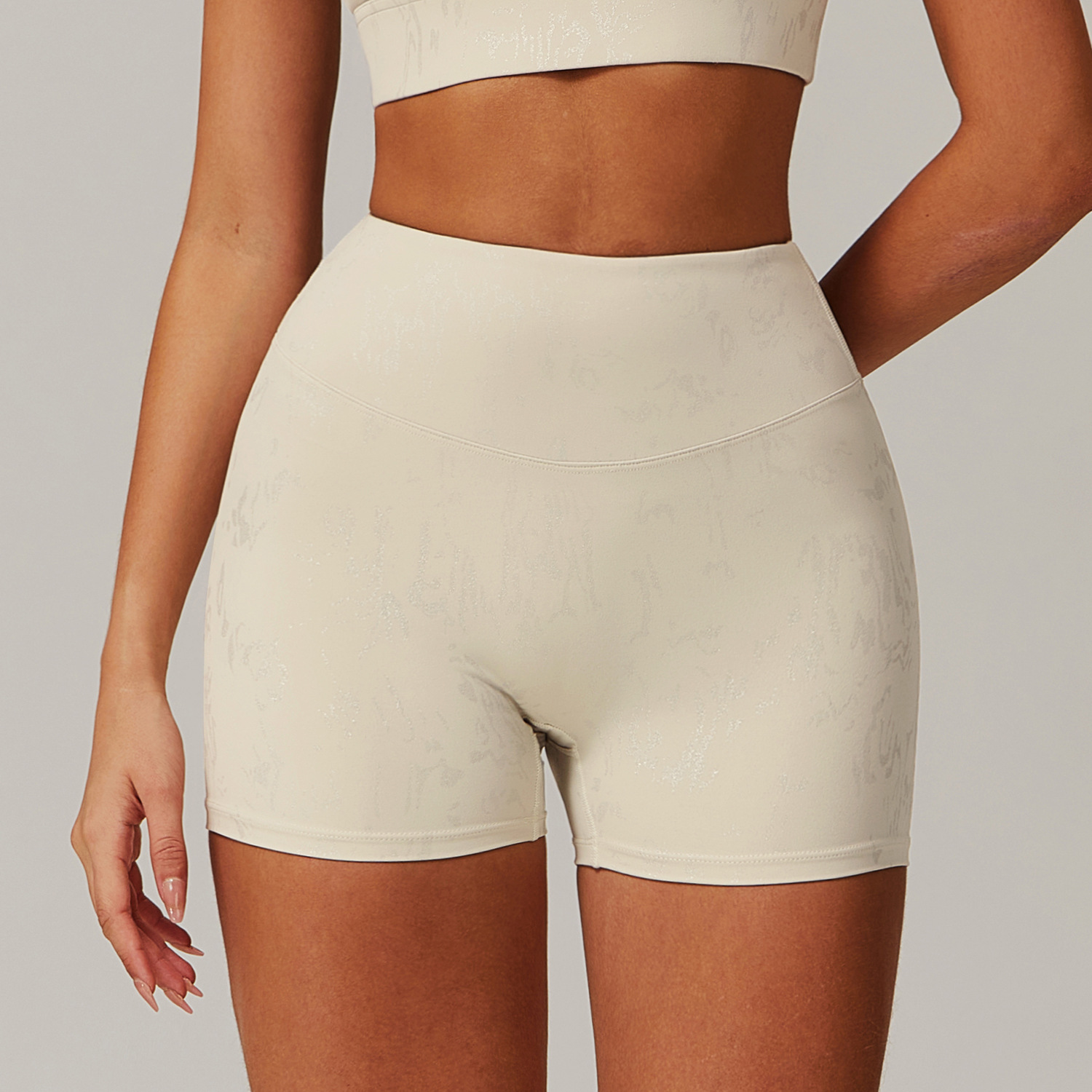 Hot Stamping Soft Fabric Yoga Shorts 9140