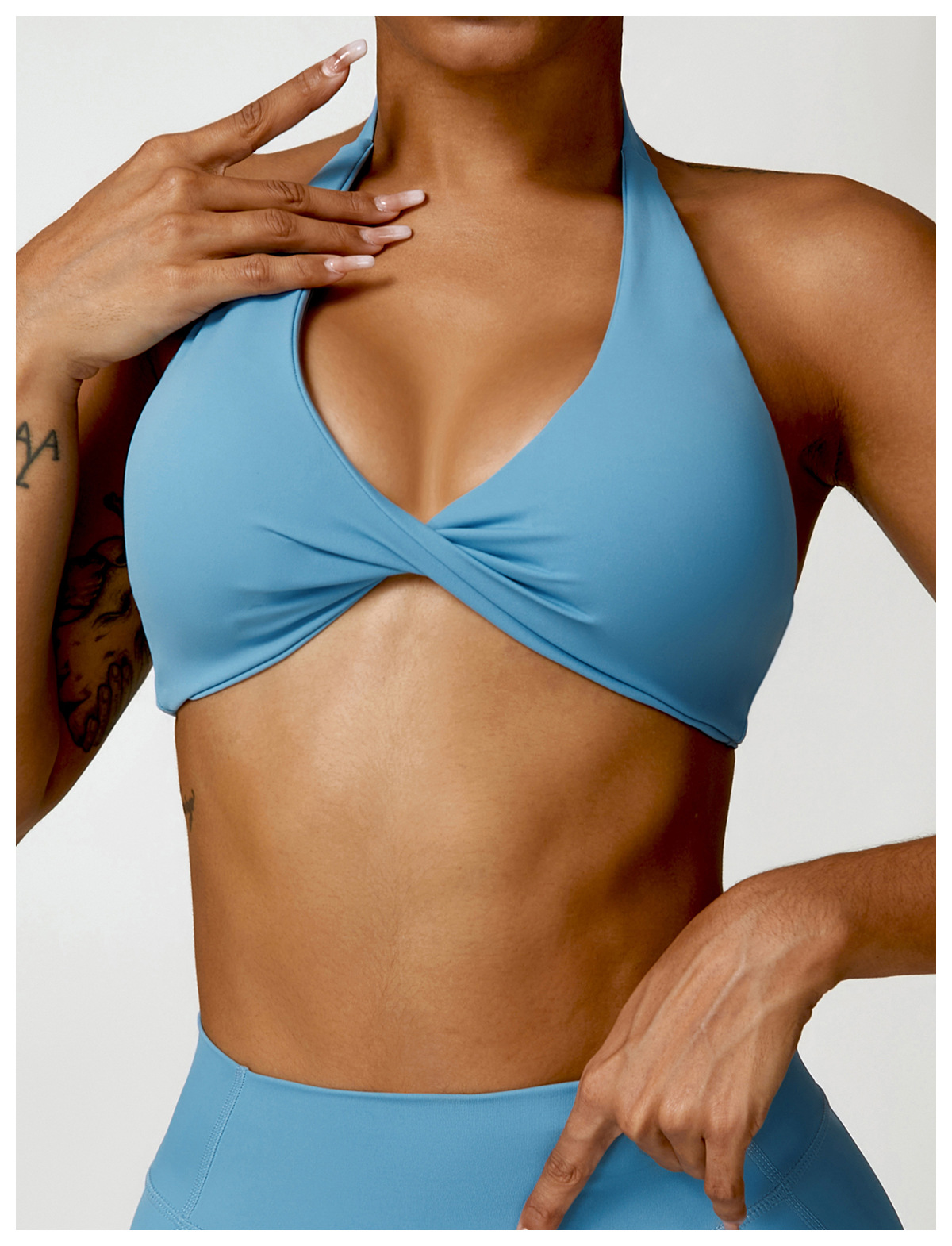 Soft Fabric Diamond Halter Yoga Bra 8503