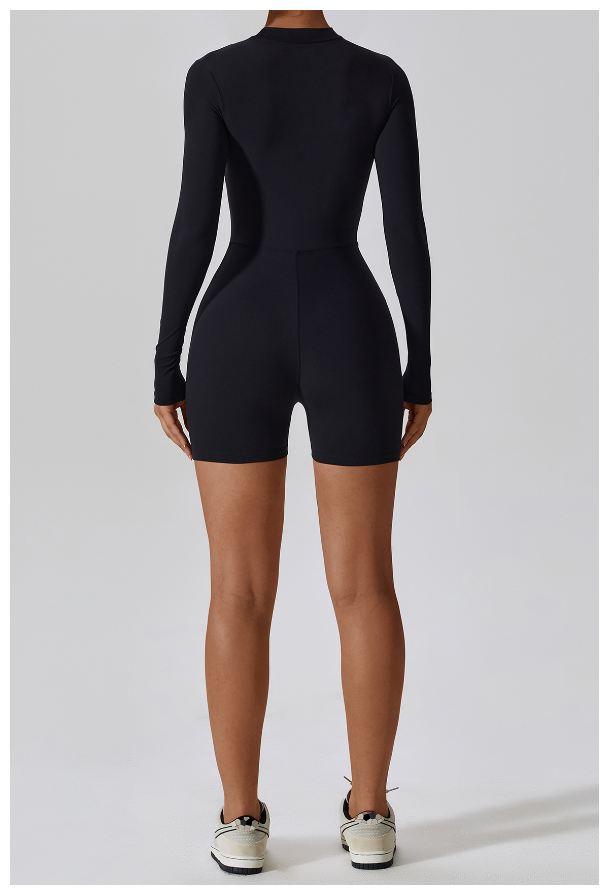 Soft Fabric Zip Down Long Sleeve Romper 8194