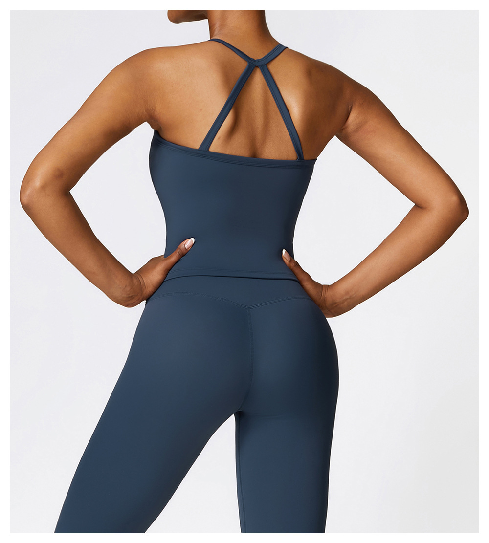 Soft Fabric Thin Straps Slim Yoga Vest 8519