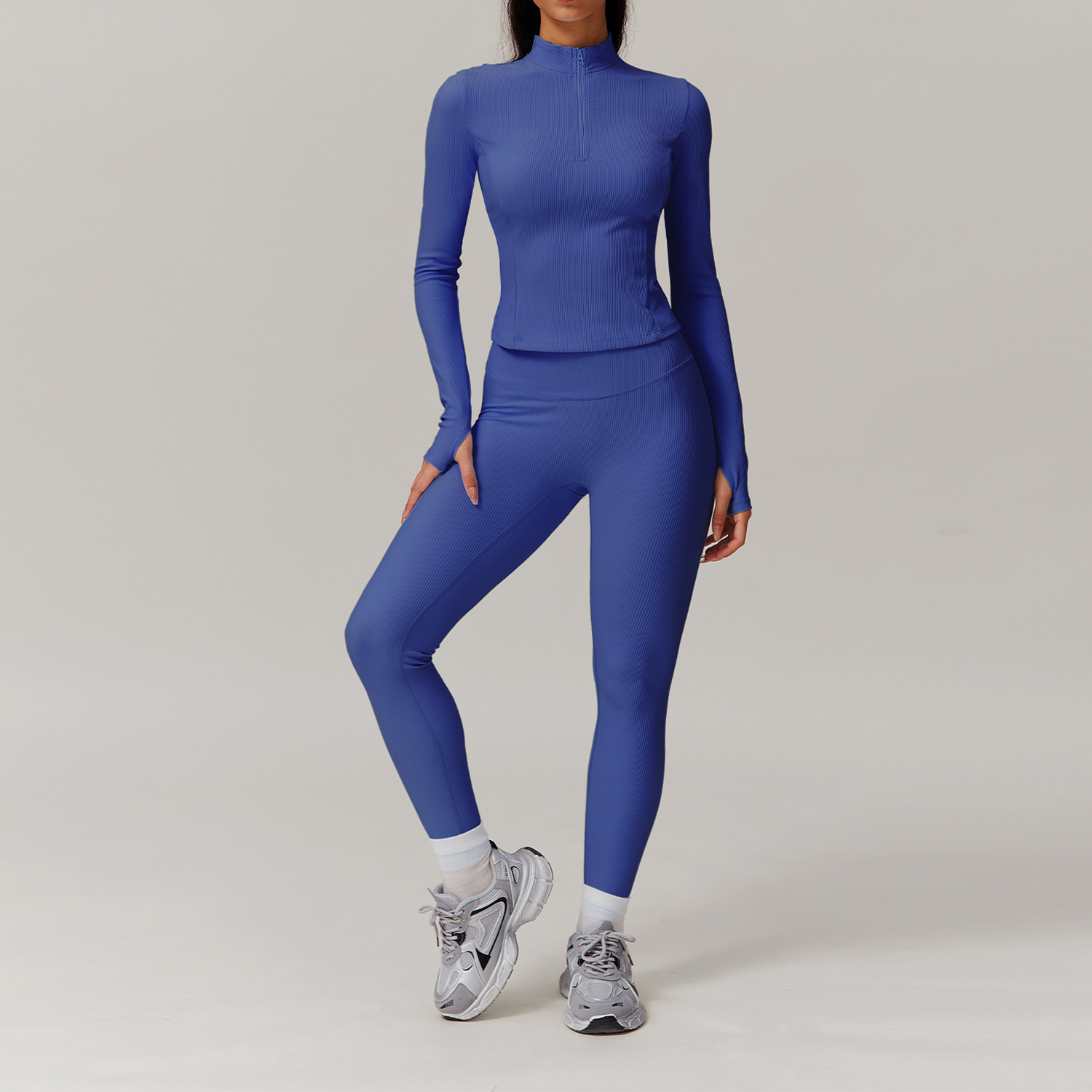 Long & Short Sleeves Ribbed Yoga Sets 3 Options 9018