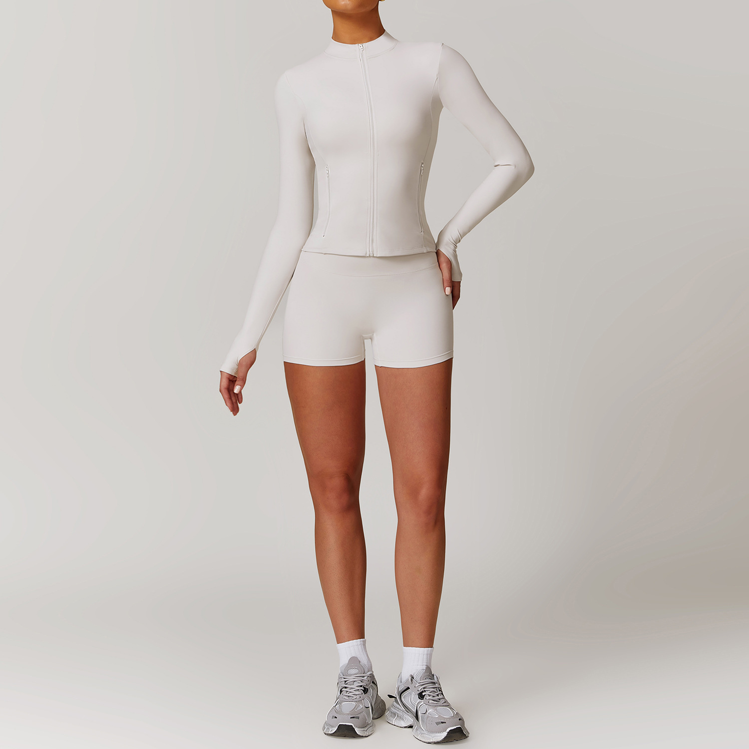 Soft Fabirc Asymmetric Yoga Shorts Sets 3 Options 9000