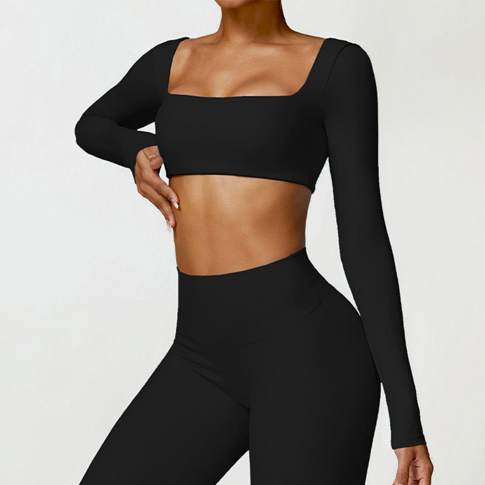 Soft Fabric Long Sleeve Crop Yoga Top 8518