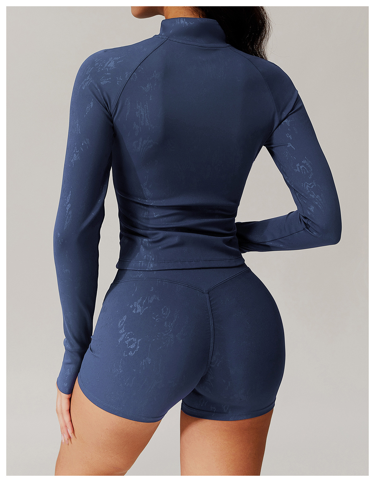 Hot Stamping Soft Fabric Zip Down Yoga Top 9140