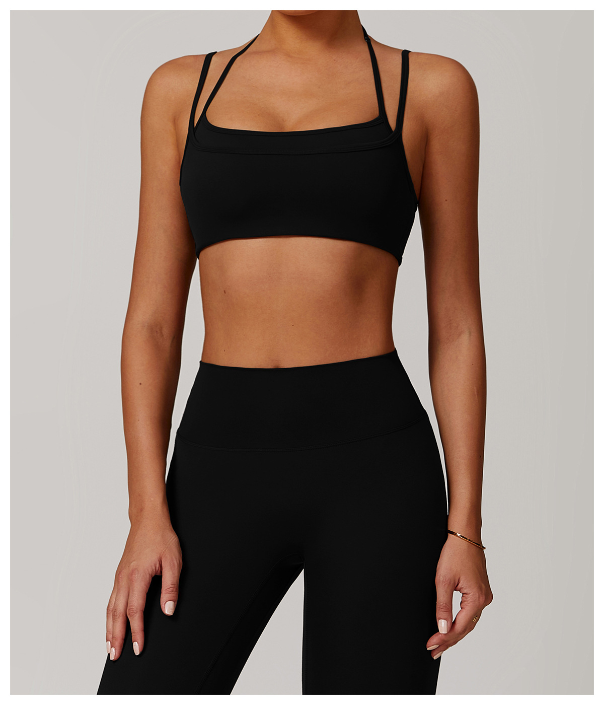 Soft Fabric Doublue Straps Yoga Bra 9000