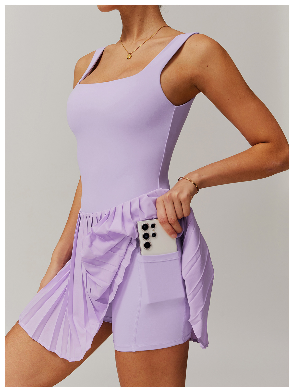 Soft Fabric Pleated Tennis Dress 9141