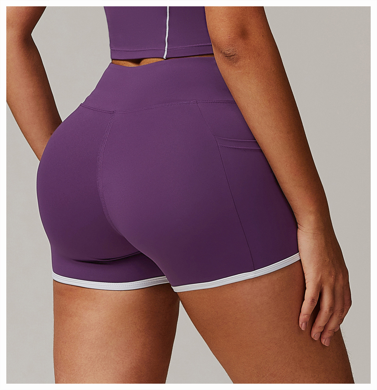 Soft Fabric Sculpted Yoga Shorts With Side Pockets 5009
