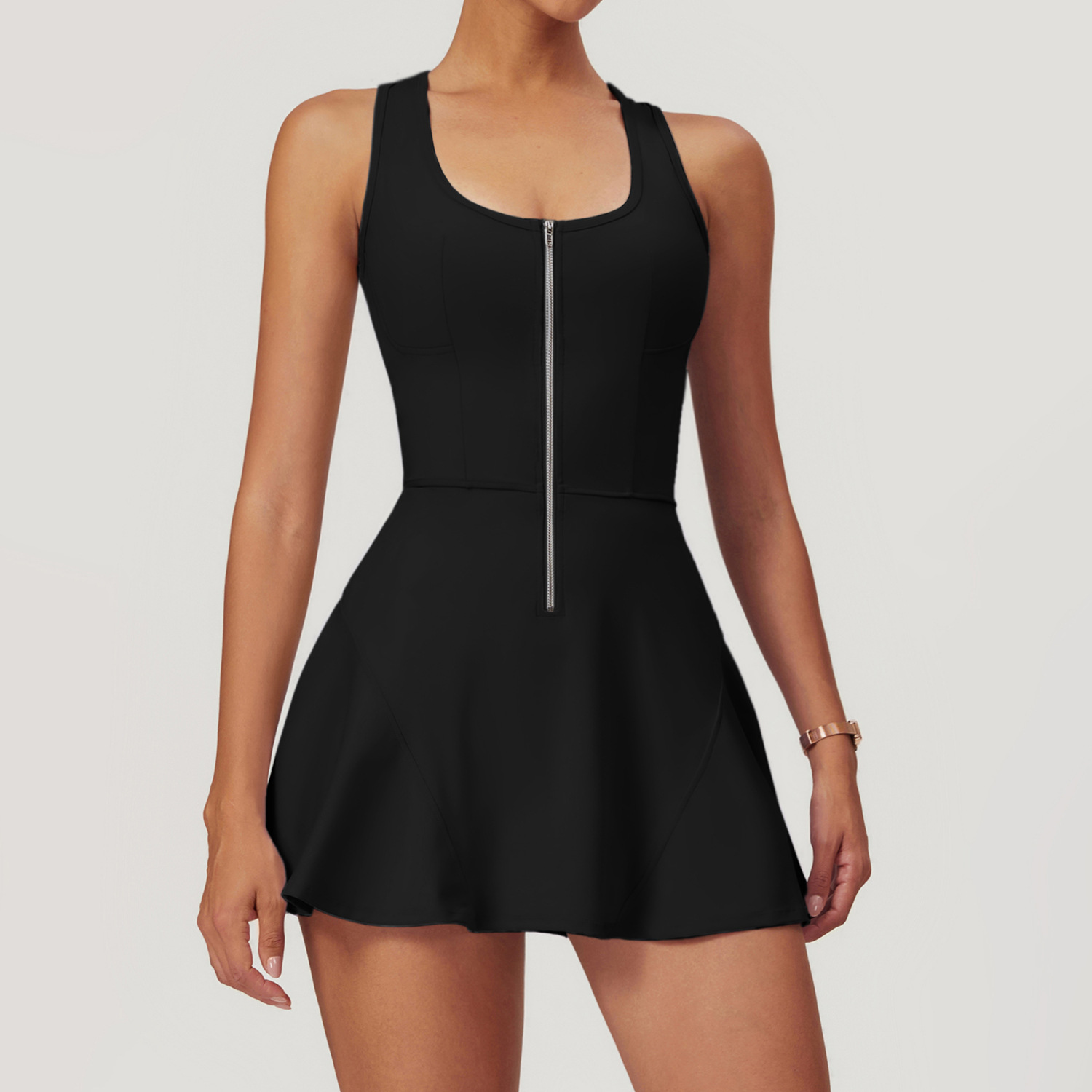 Soft Fabric Zip Down Tennis Dress 8832