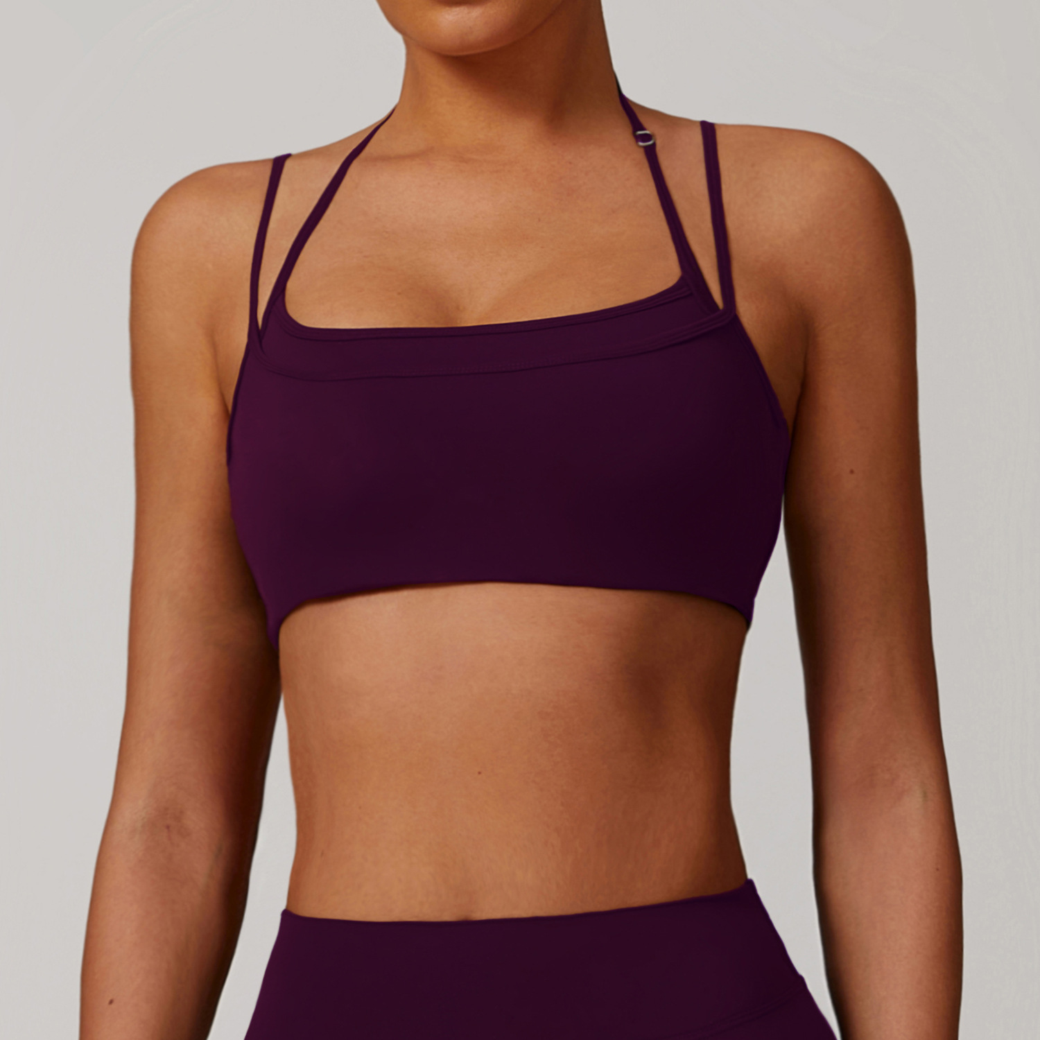 Soft Fabric Doublue Straps Yoga Bra 9000