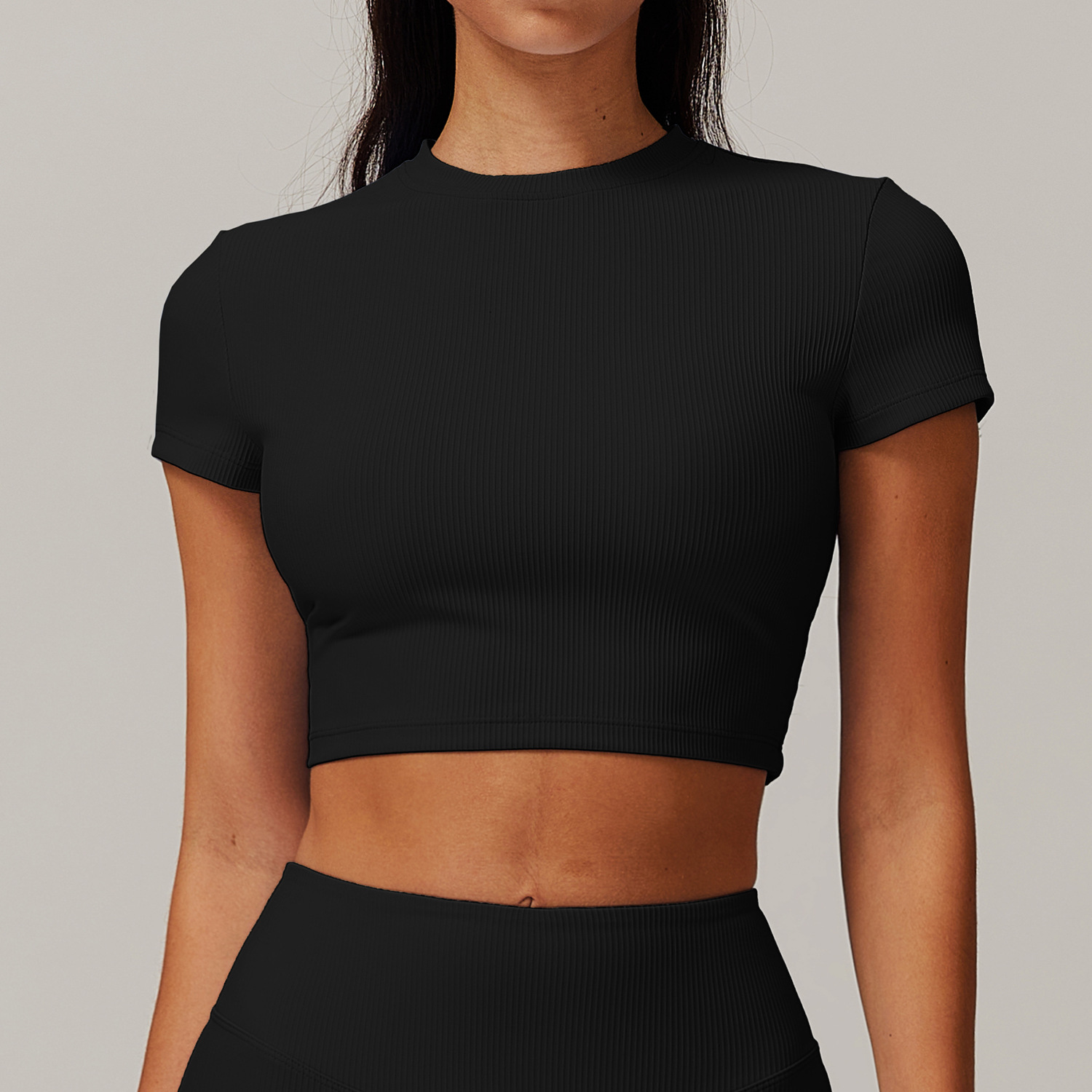 Ribbed Crop Yoga Top 9018