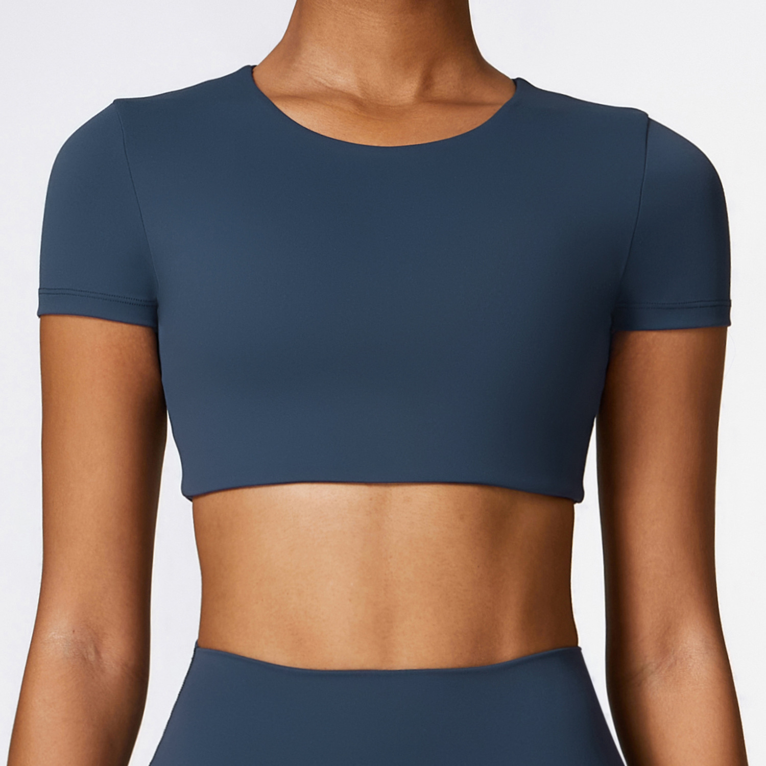 Soft Fabric Short Sleeves Crop Yoga Top 8519