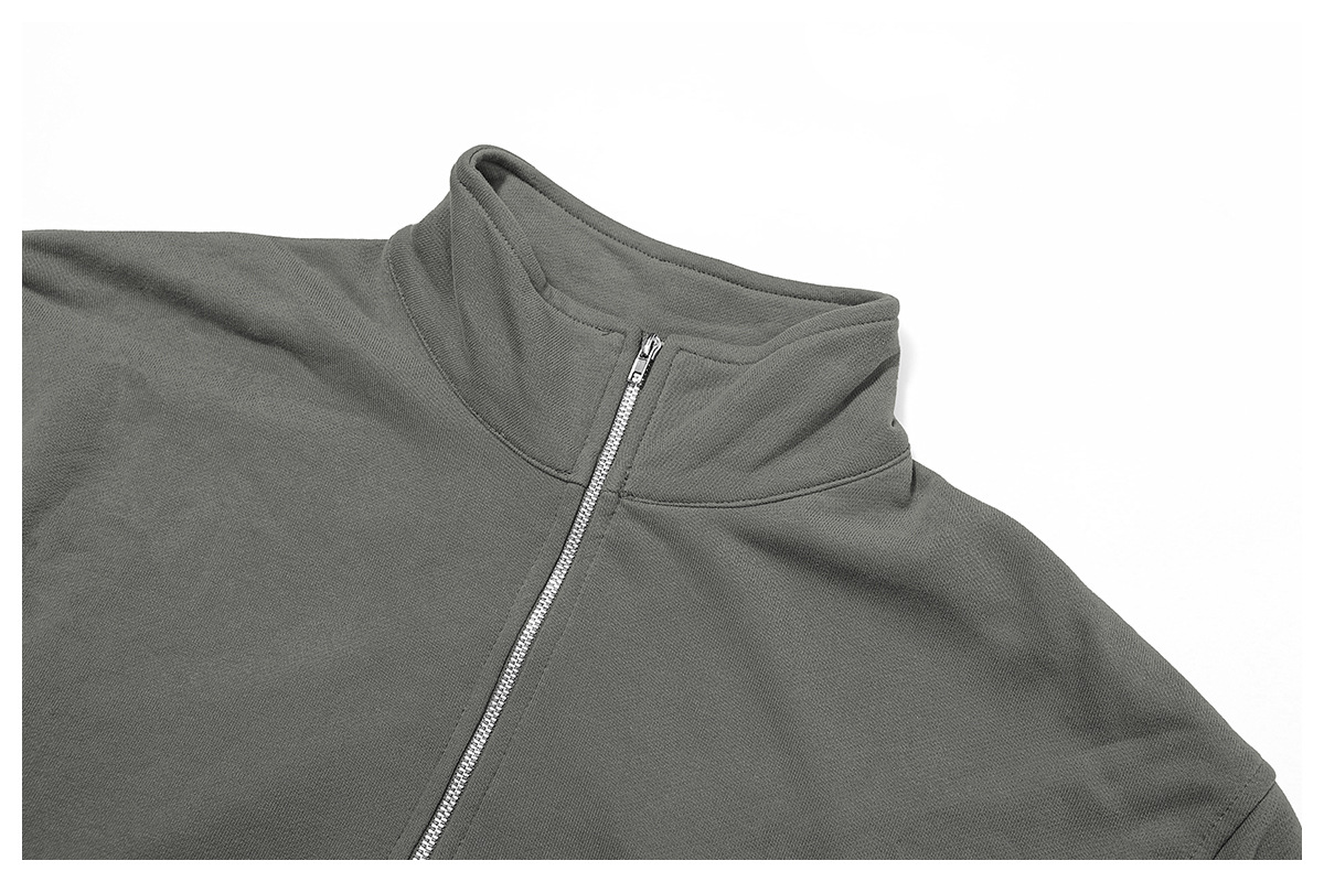 Stand Collar Zip Down Sweatshirt 8936