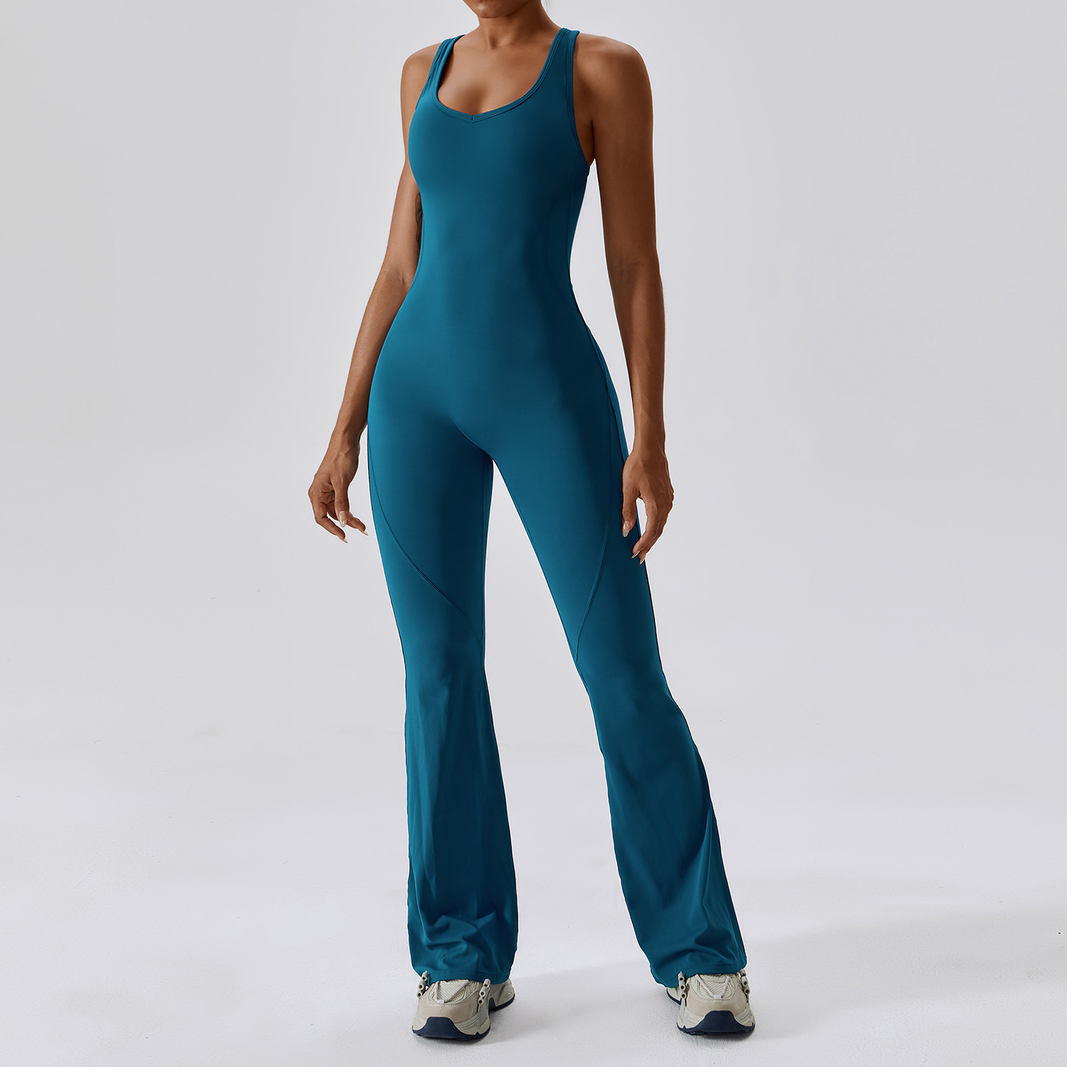Soft Fabric Flare Jumpsuit 8117