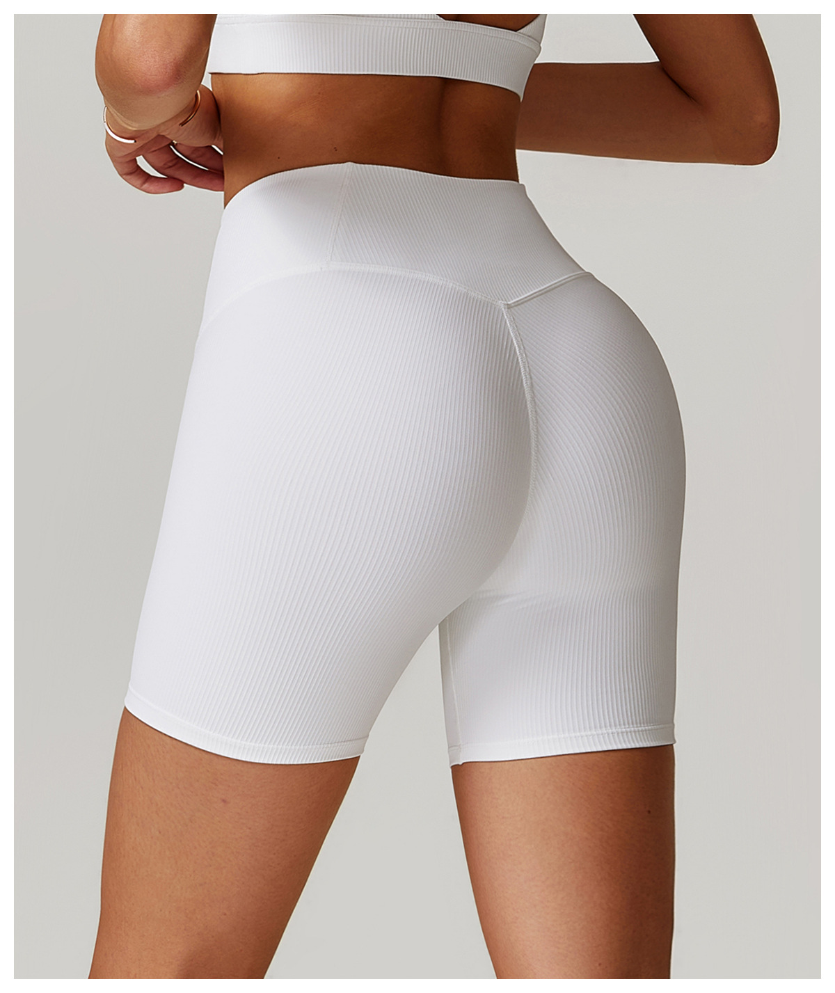 Curve Wasit Ribbed Yoga Shorts 8883