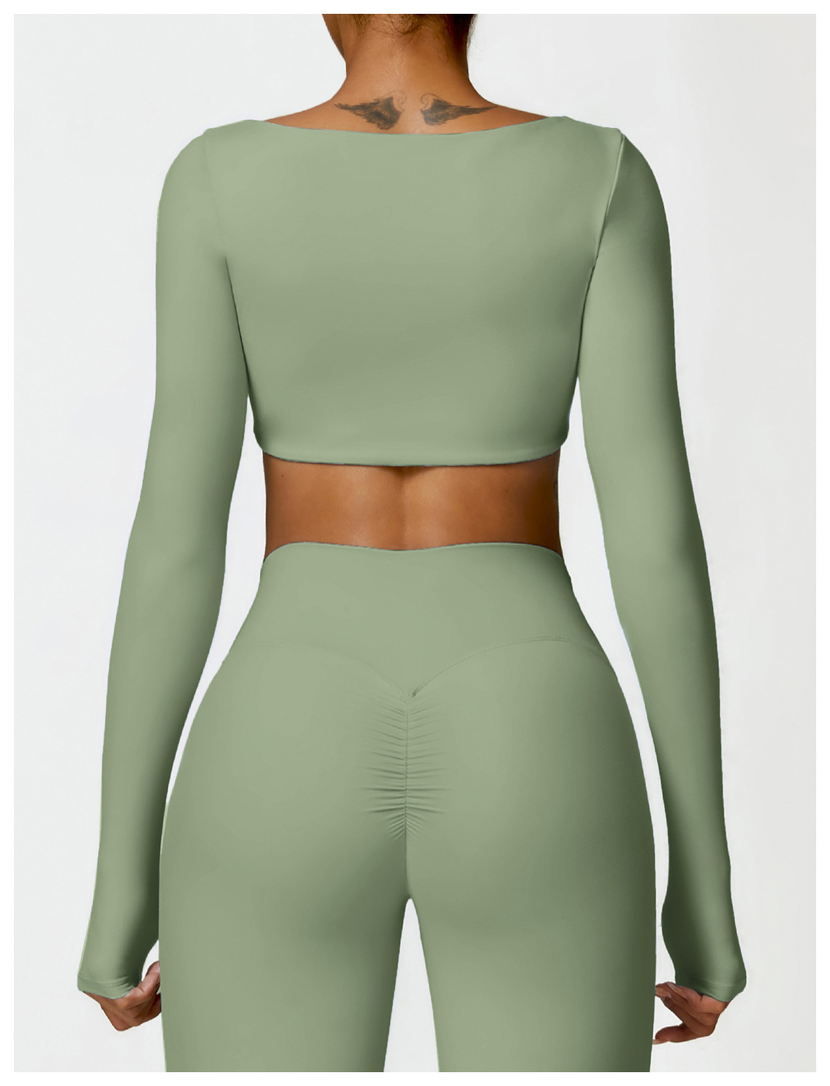 Soft Fabric Long Sleeve Crop Yoga Top 8518