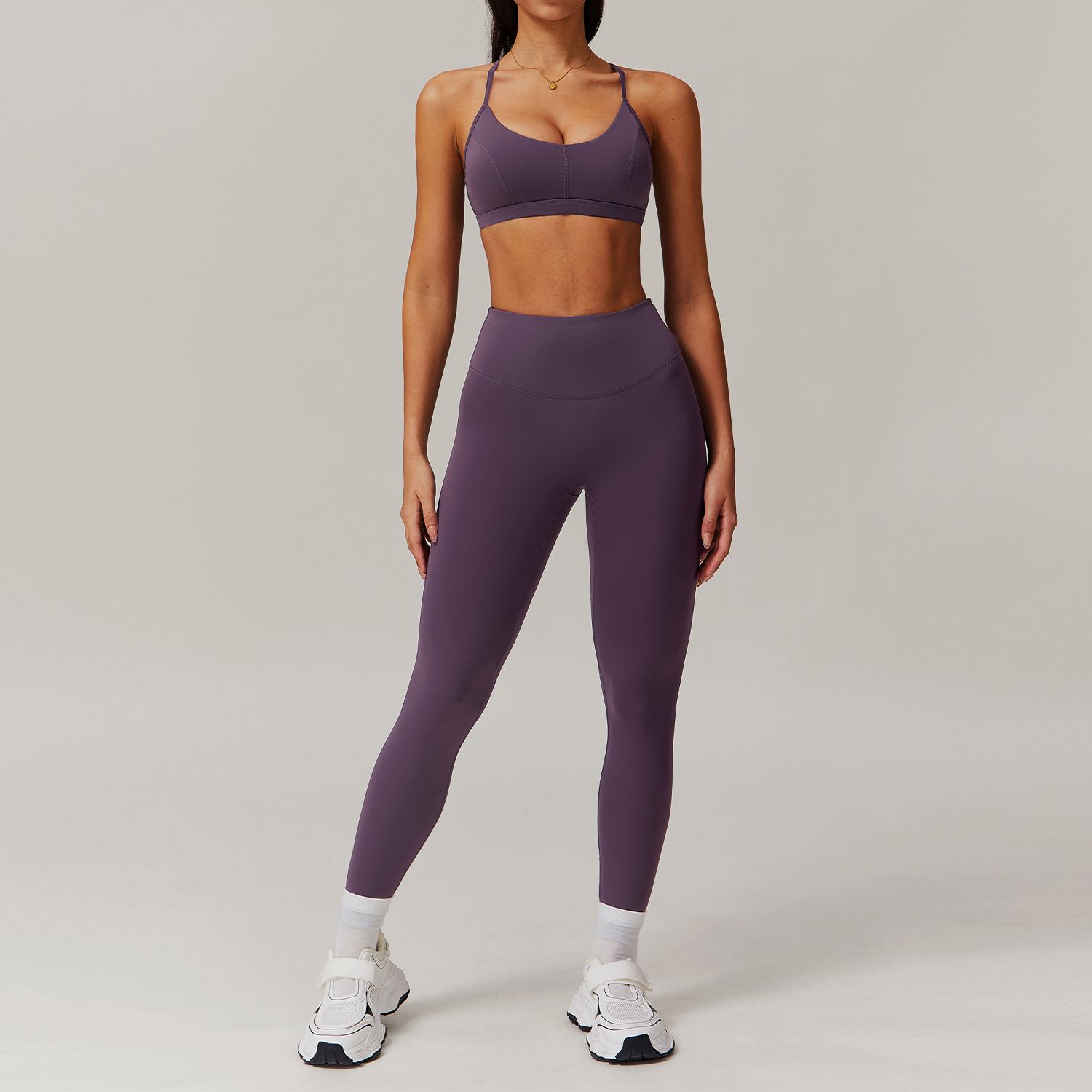 Soft Fabric Pleated Pockets Yoga Sets 4 Options 9139