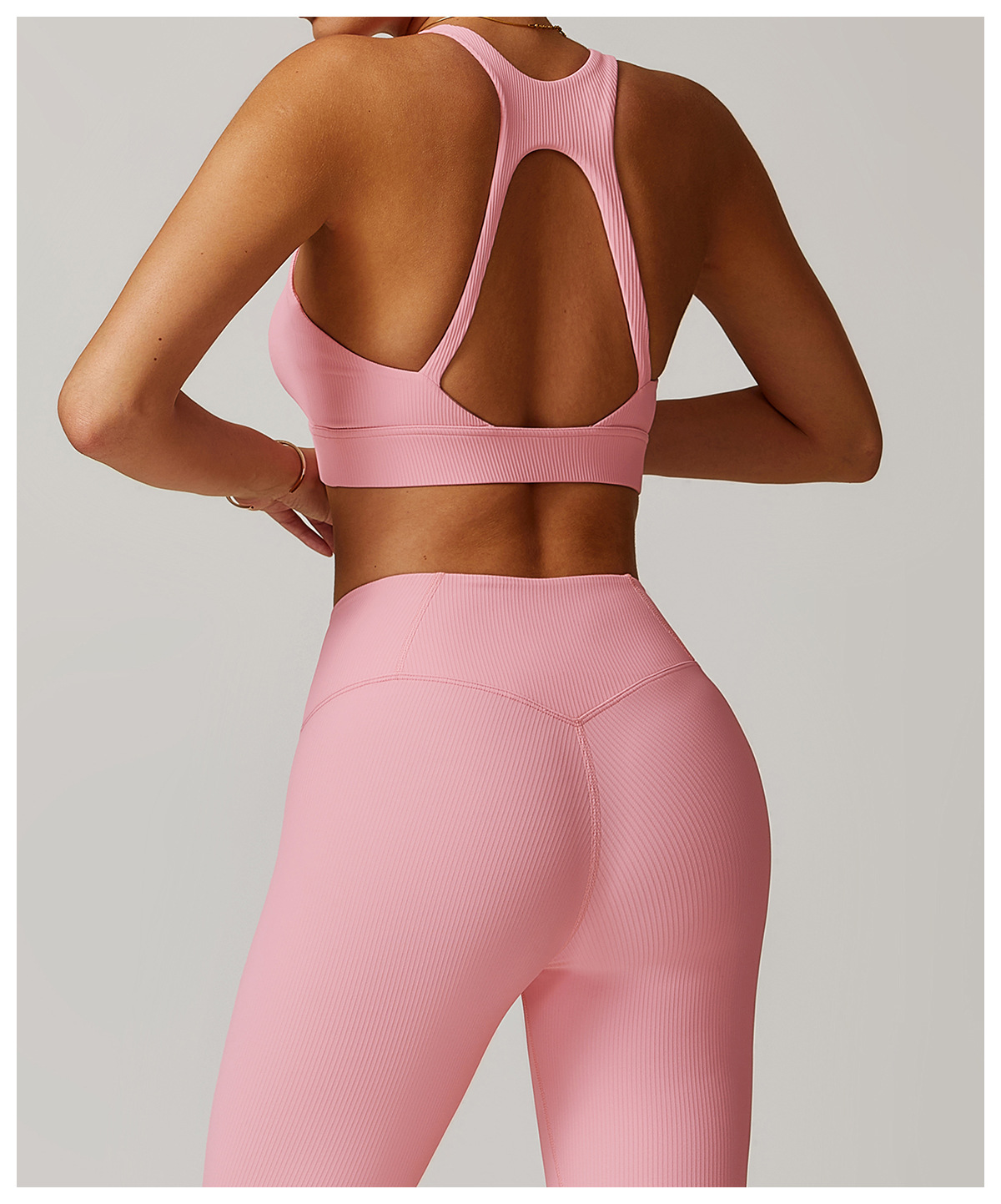 Ribbed Blackless Yoga Bra 8883