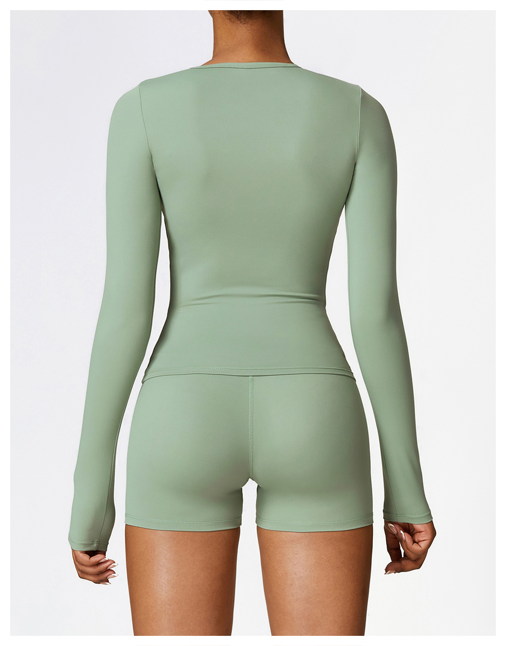 Soft Fabric Long Sleeves Slim Yoga Top 8519