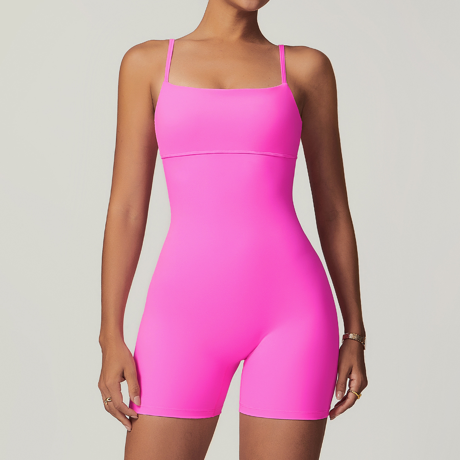 Scrunch Soft Fabric Thin Straps Romper 8698