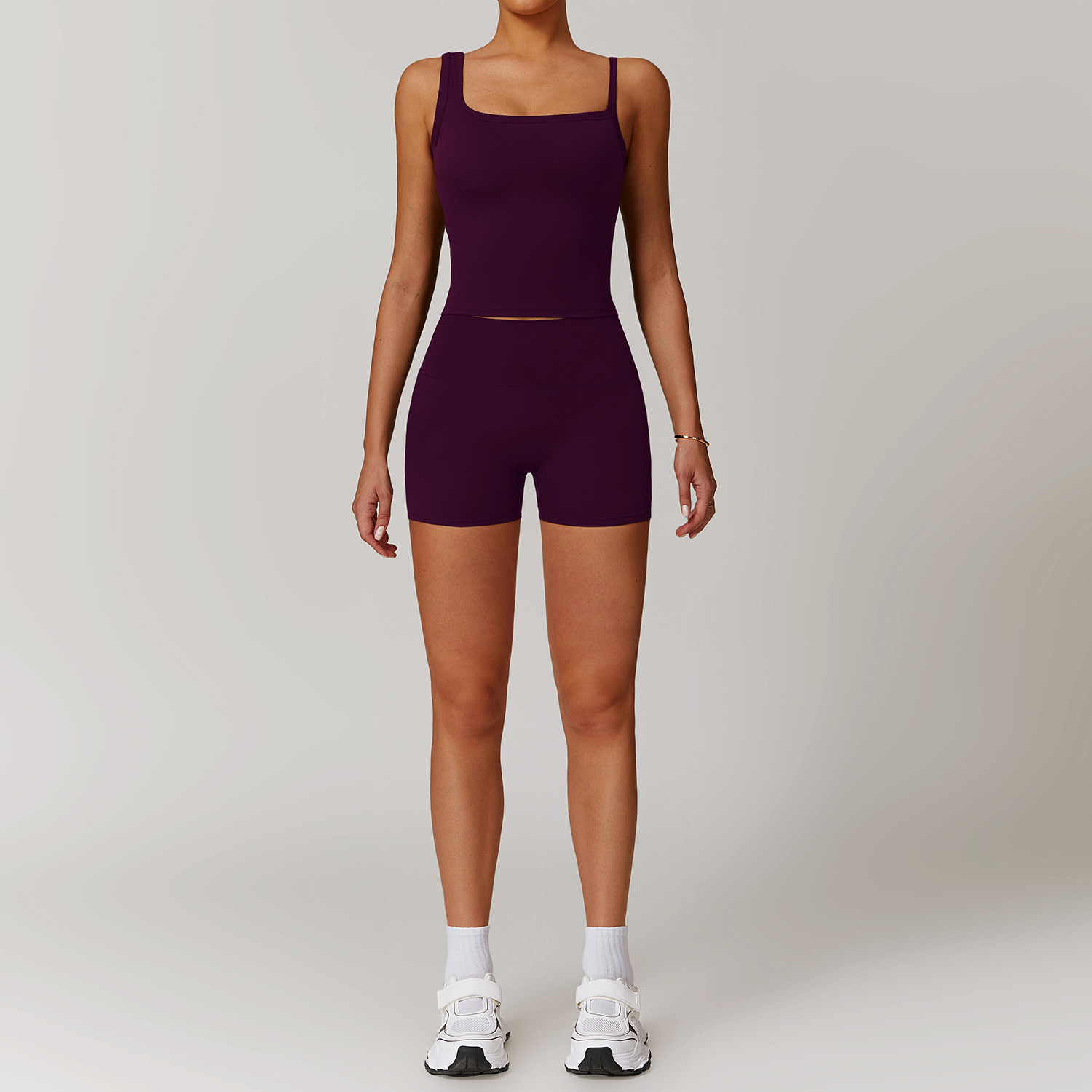 Soft Fabirc Asymmetric Yoga Shorts Sets 3 Options 9000