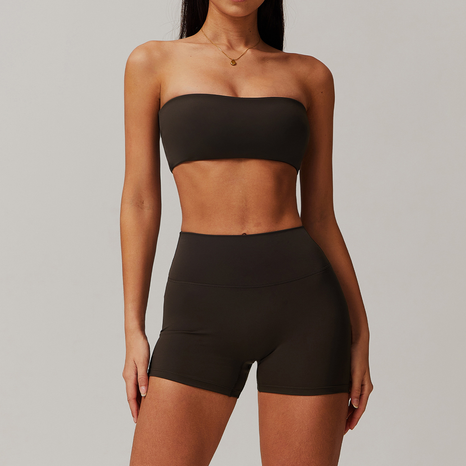 Soft Fabric Two Pieces Slim Hooded Yoga Set 9142