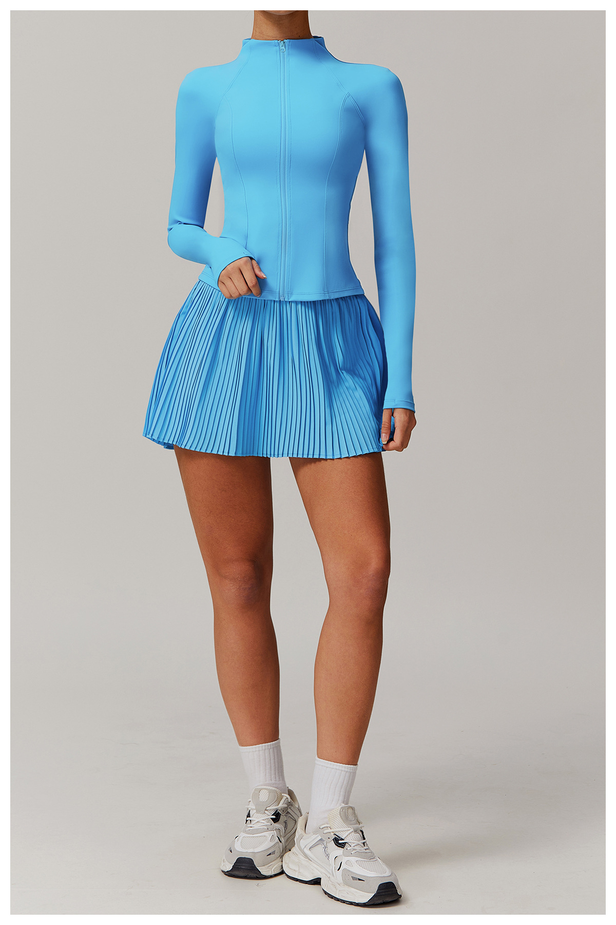 Soft Fabric Long Sleeves Stand Collar Yoga Top 9141