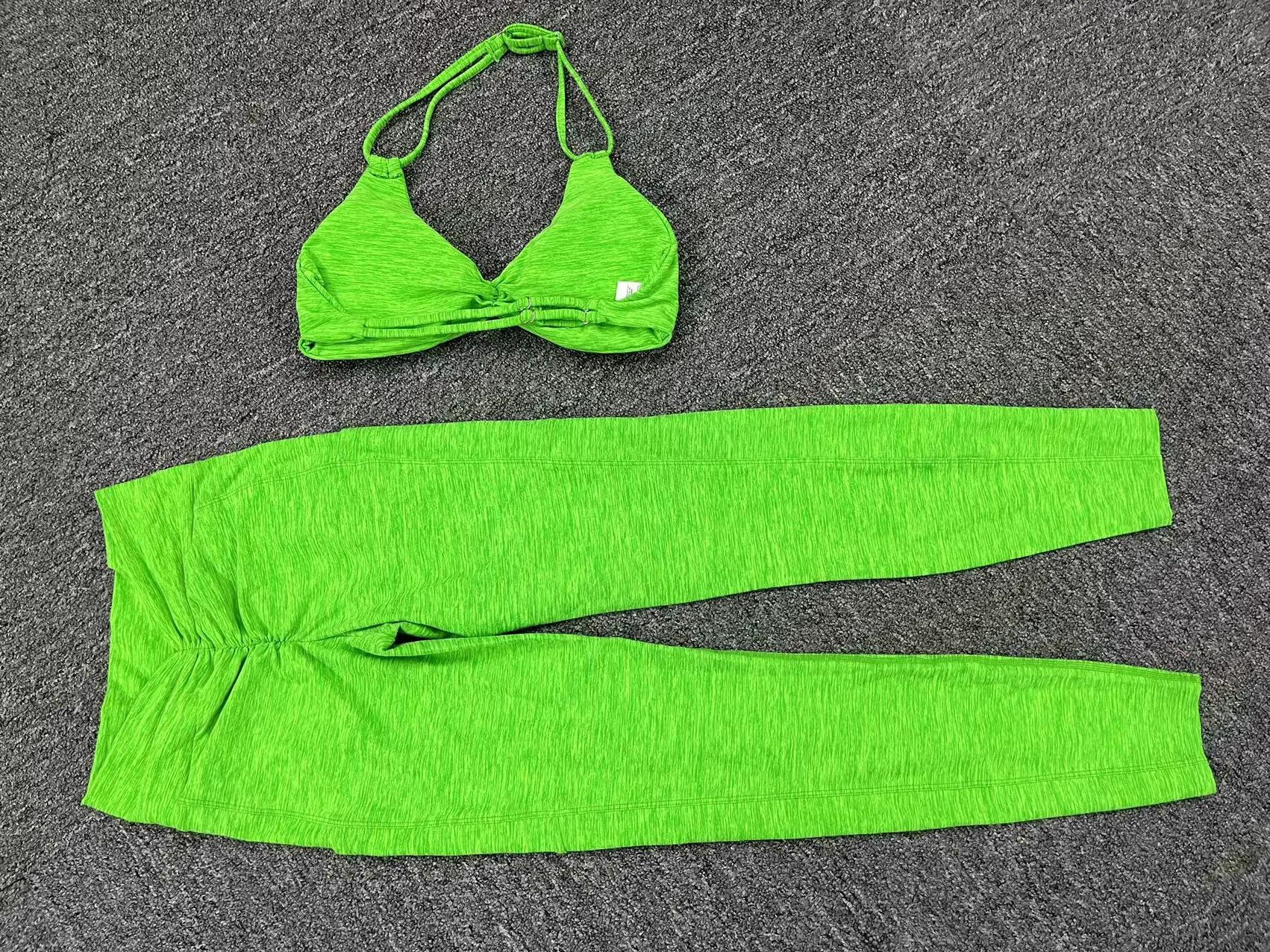 Hanging Neck Type Pockets High-Waisted, Quick-Drying Two-Piece Set  QS74068+46442