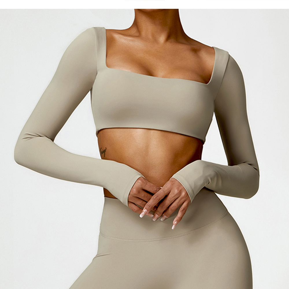 Soft Fabric Long Sleeve Crop Yoga Top 8518