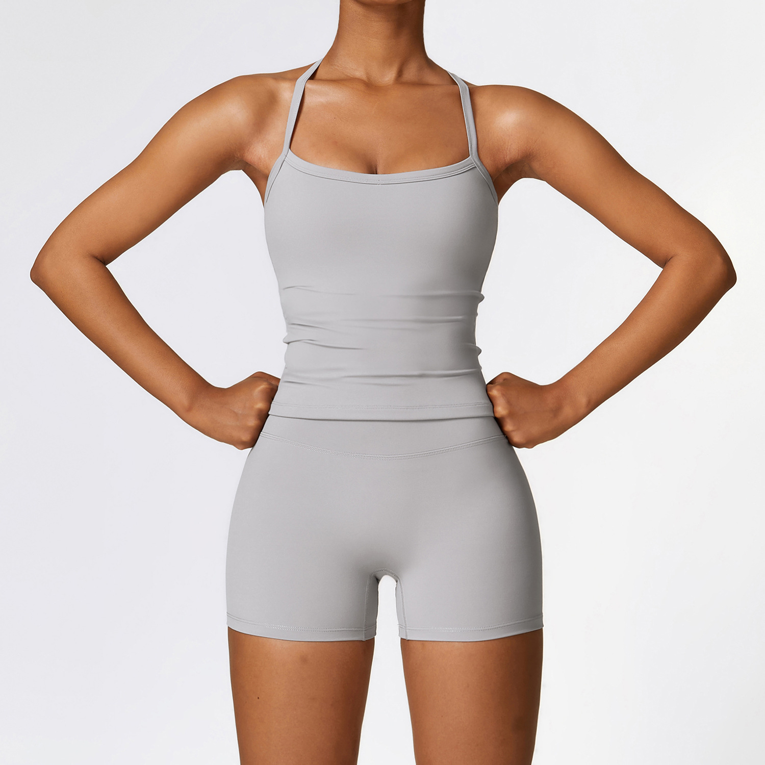 Classic Soft Fabirc Yoga Shorts Sets 3 Options 8519