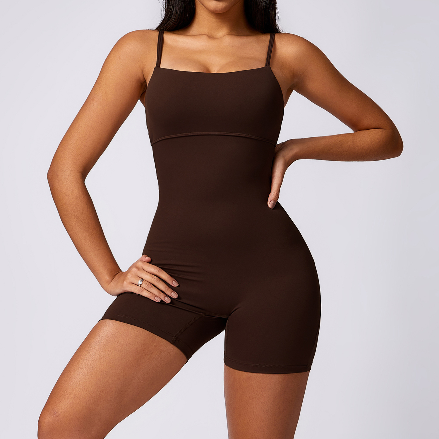 Scrunch Soft Fabric Thin Straps Romper 8698
