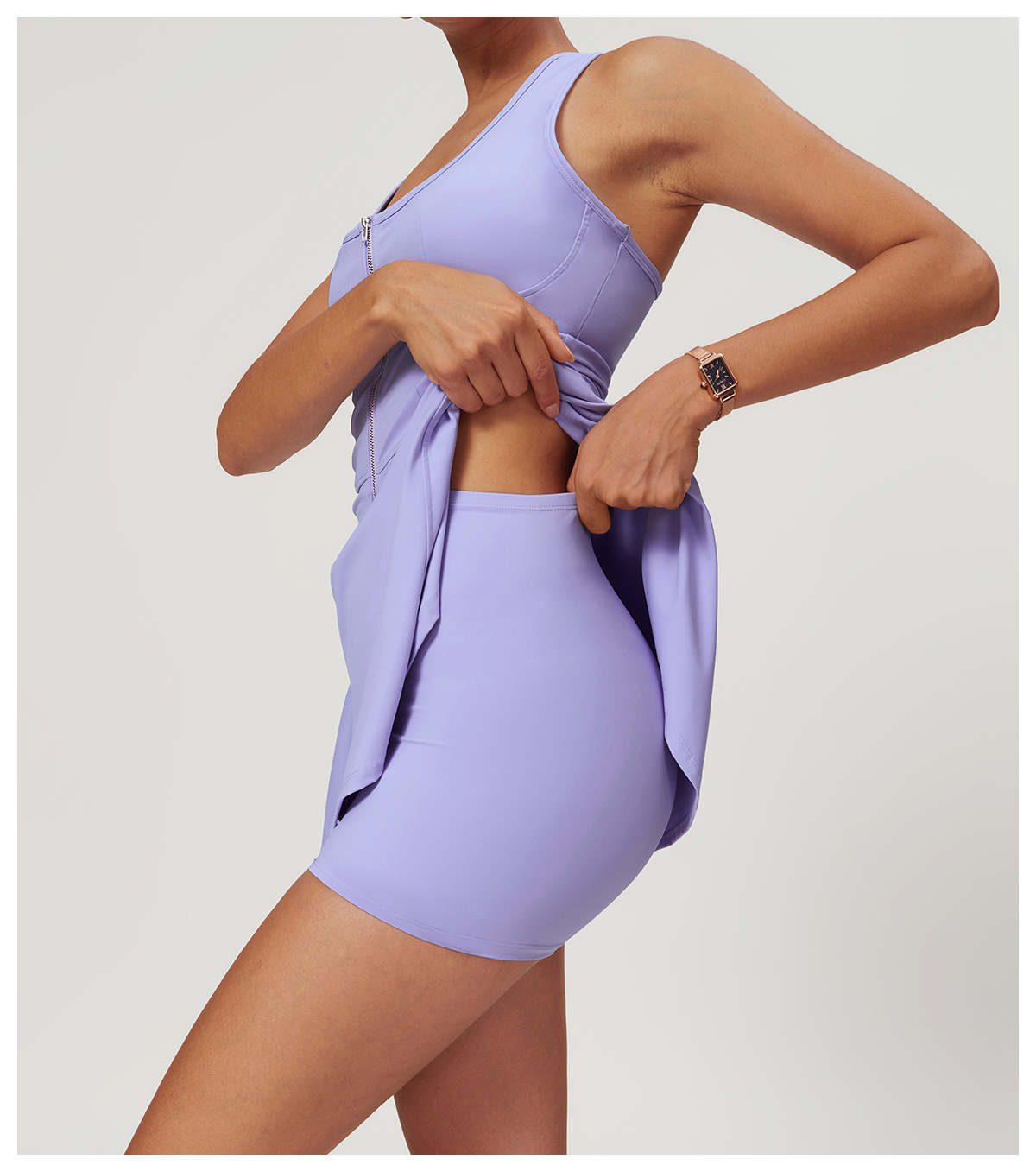 Soft Fabric Zip Down Tennis Dress 8832