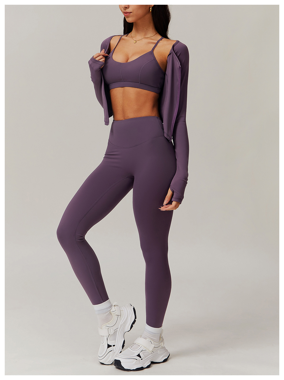 Soft Fabric Pleated Pockets Yoga Sets 4 Options 9139