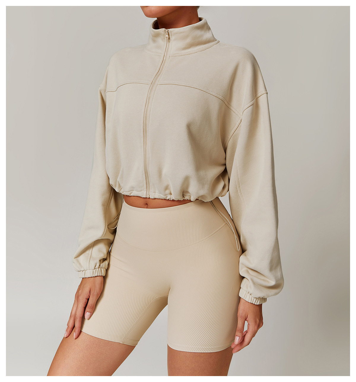 Zip Down Stand Collar Yoga Jacket 8755