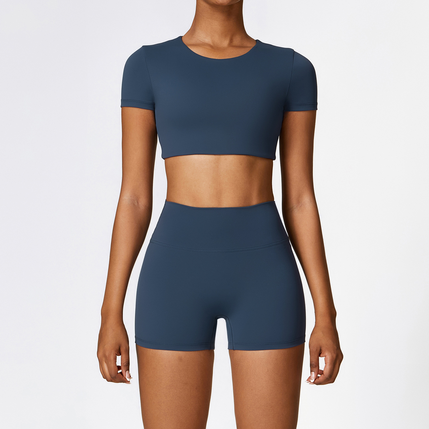 Classic Soft Fabirc Yoga Shorts Sets 3 Options 8519