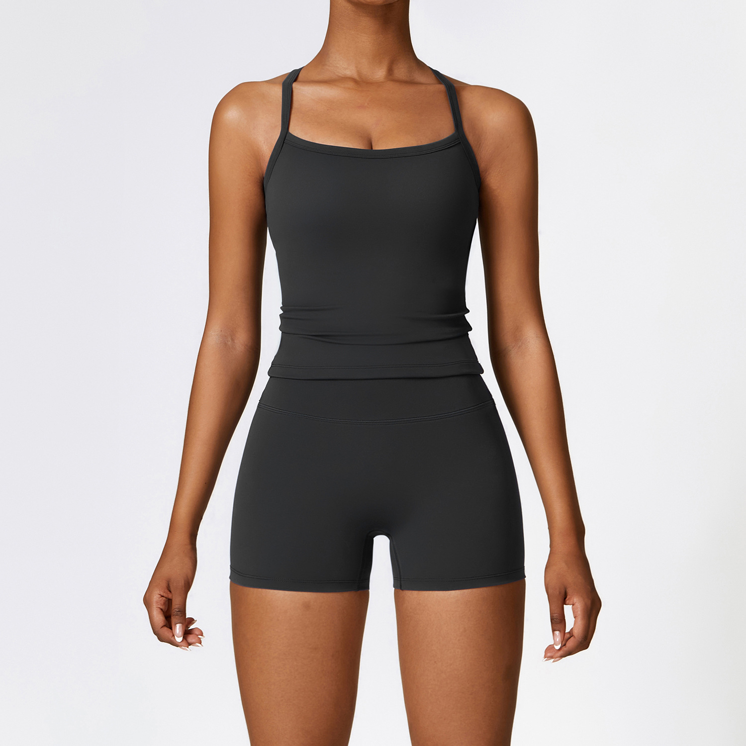 Classic Soft Fabirc Yoga Shorts Sets 3 Options 8519