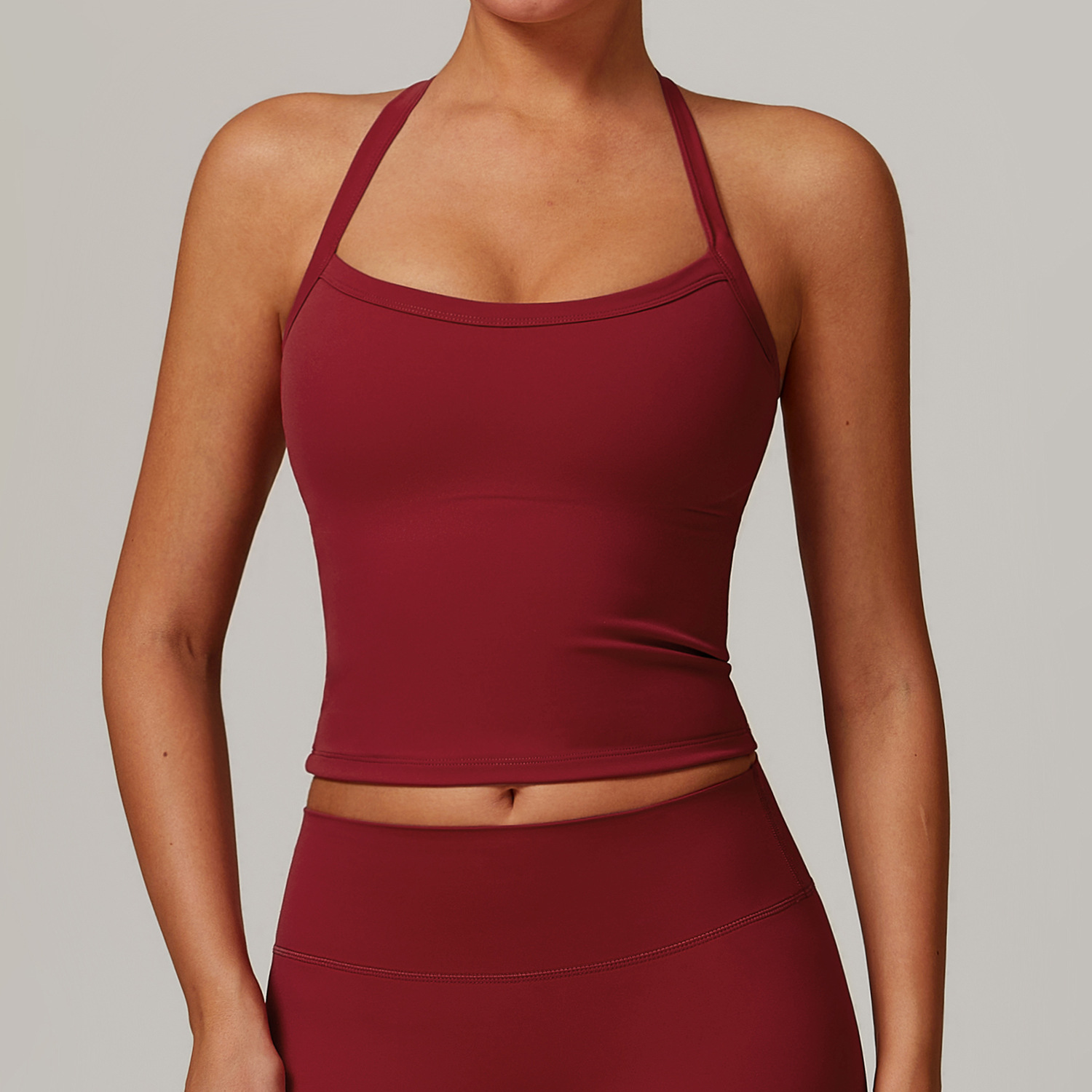 Soft Fabric Thin Straps Slim Yoga Vest 8519